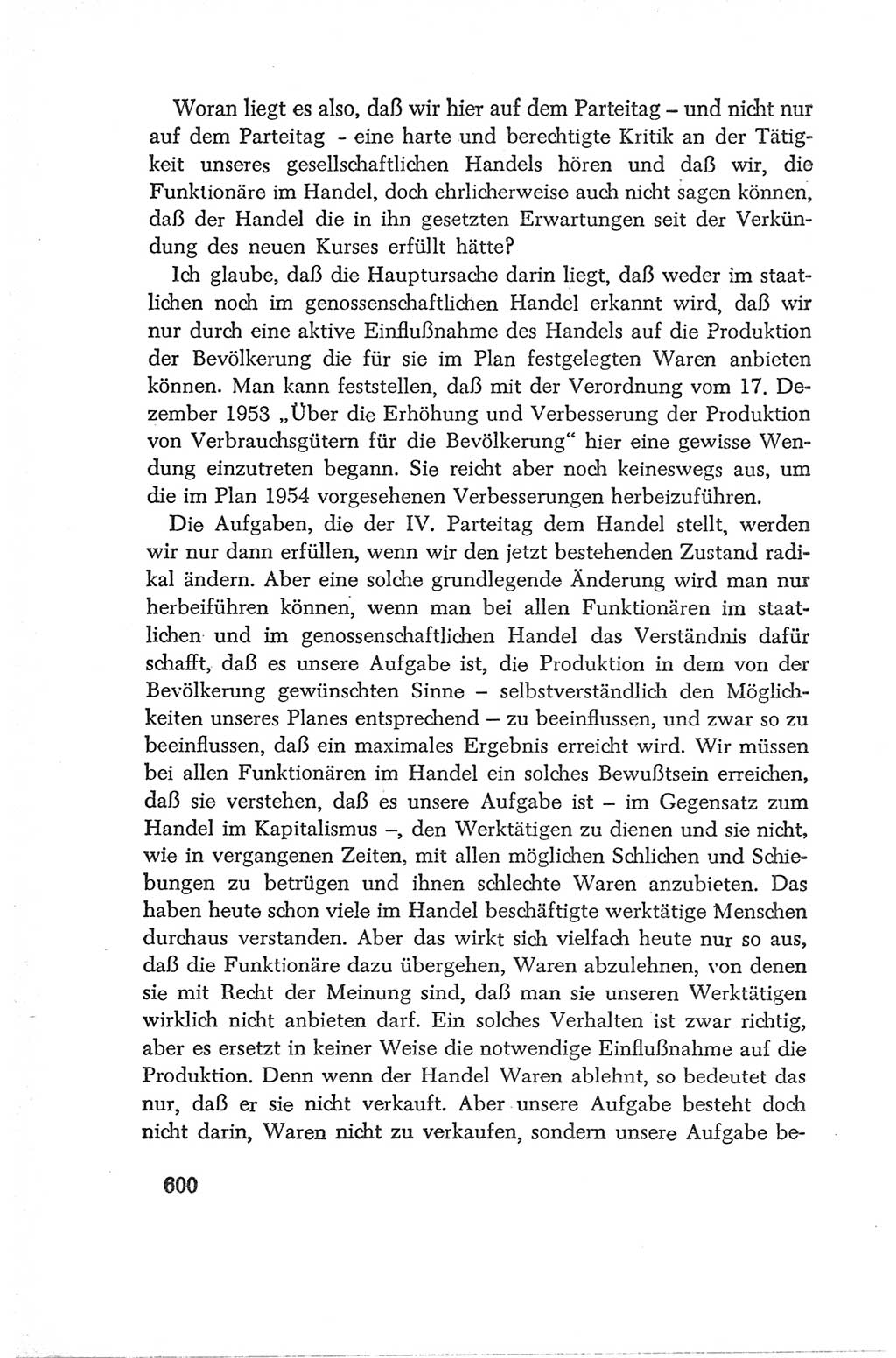 Protokoll der Verhandlungen des Ⅳ. Parteitages der Sozialistischen Einheitspartei Deutschlands (SED) [Deutsche Demokratische Republik (DDR)] 1954, Seite 600