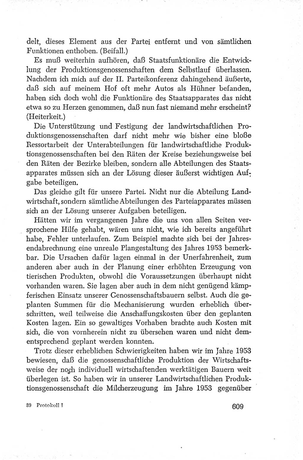 Protokoll der Verhandlungen des Ⅳ. Parteitages der Sozialistischen Einheitspartei Deutschlands (SED) [Deutsche Demokratische Republik (DDR)] 1954, Seite 609