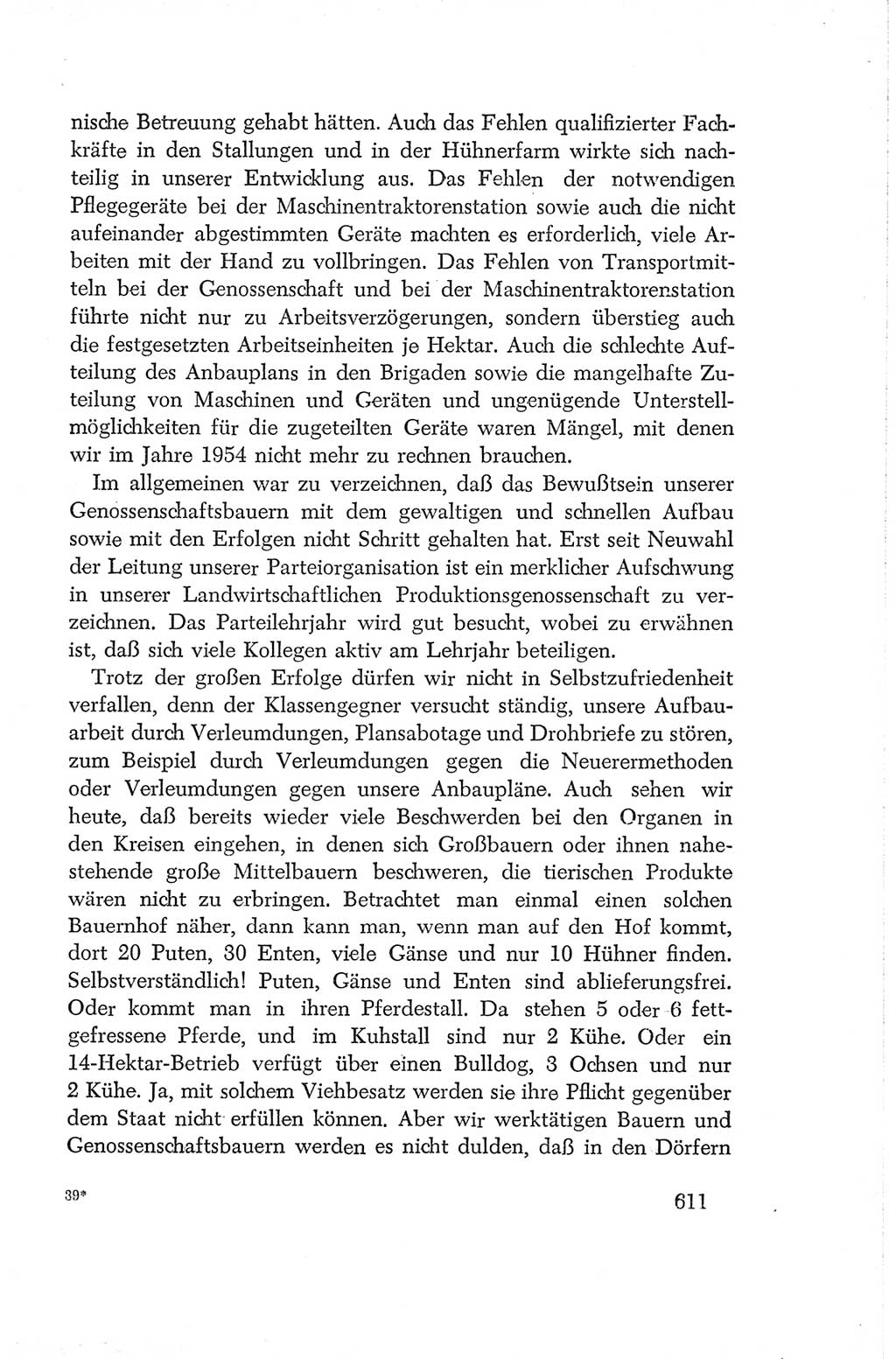 Protokoll der Verhandlungen des Ⅳ. Parteitages der Sozialistischen Einheitspartei Deutschlands (SED) [Deutsche Demokratische Republik (DDR)] 1954, Seite 611