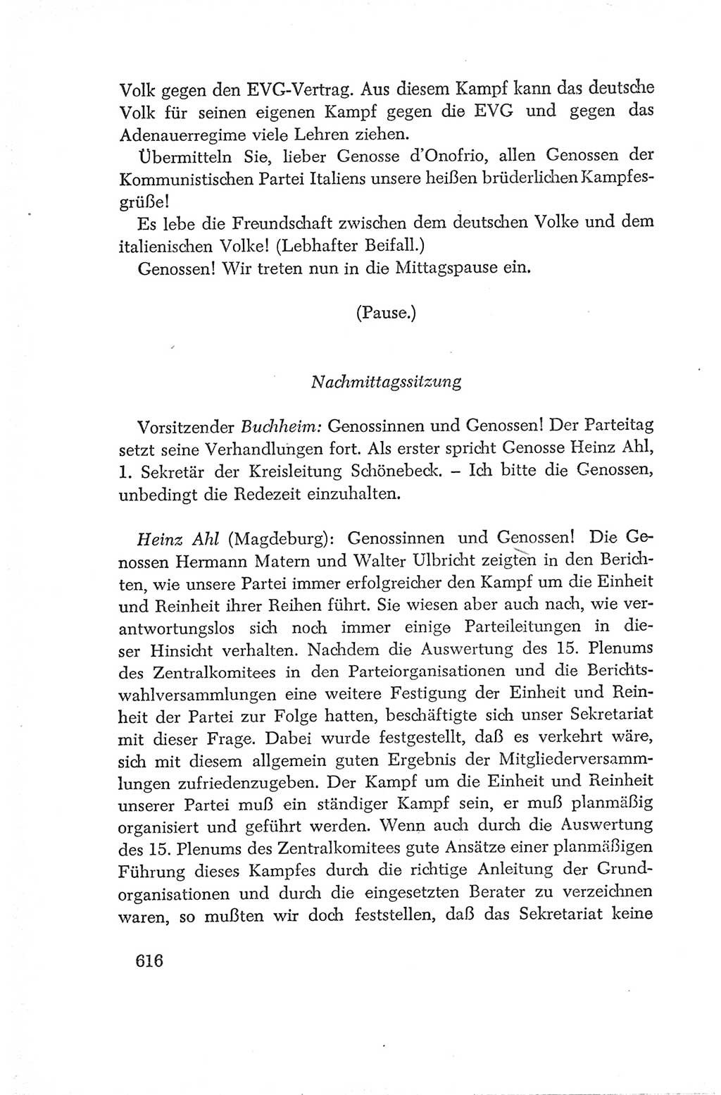 Protokoll der Verhandlungen des Ⅳ. Parteitages der Sozialistischen Einheitspartei Deutschlands (SED) [Deutsche Demokratische Republik (DDR)] 1954, Seite 616