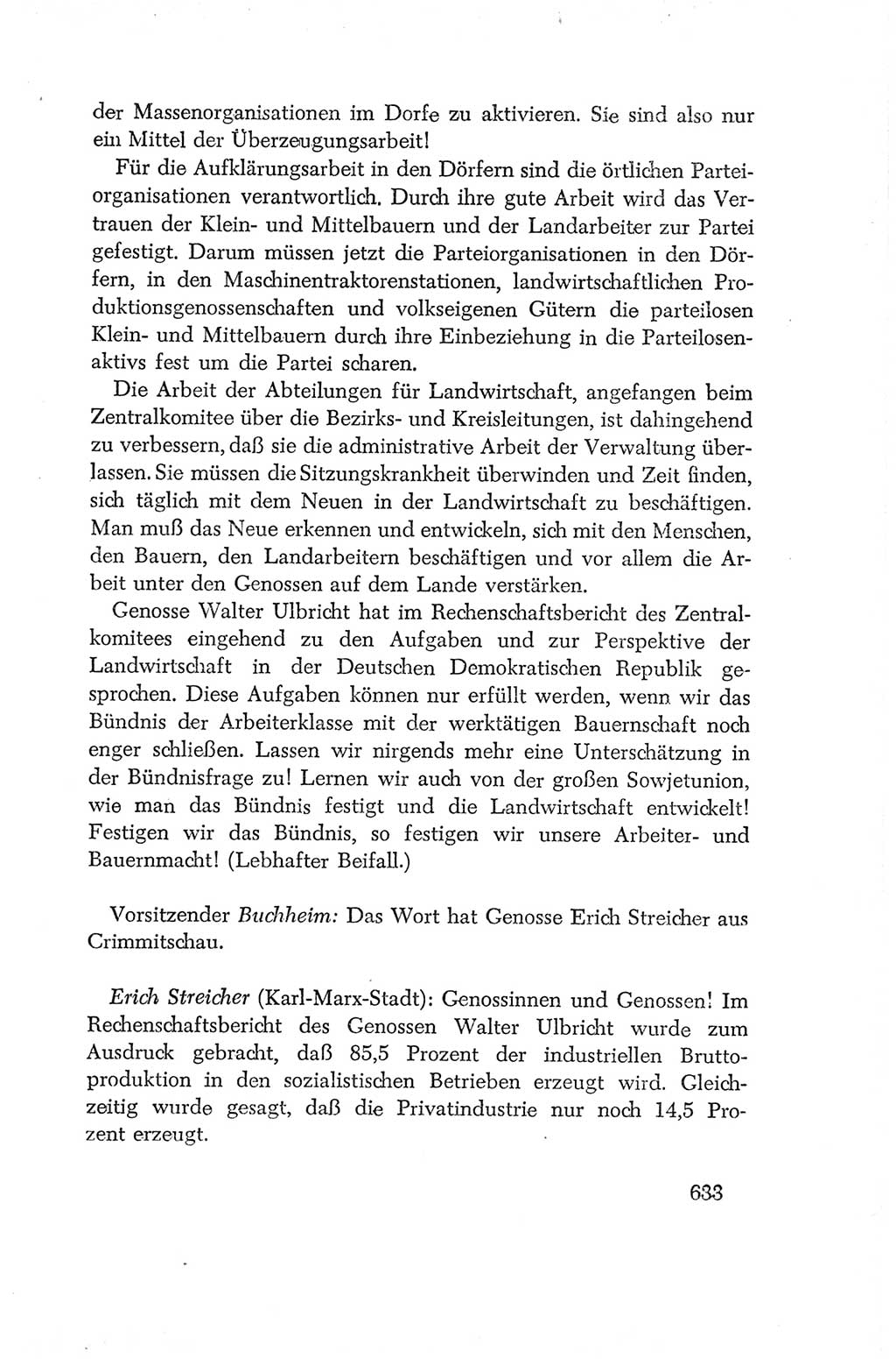 Protokoll der Verhandlungen des Ⅳ. Parteitages der Sozialistischen Einheitspartei Deutschlands (SED) [Deutsche Demokratische Republik (DDR)] 1954, Seite 633