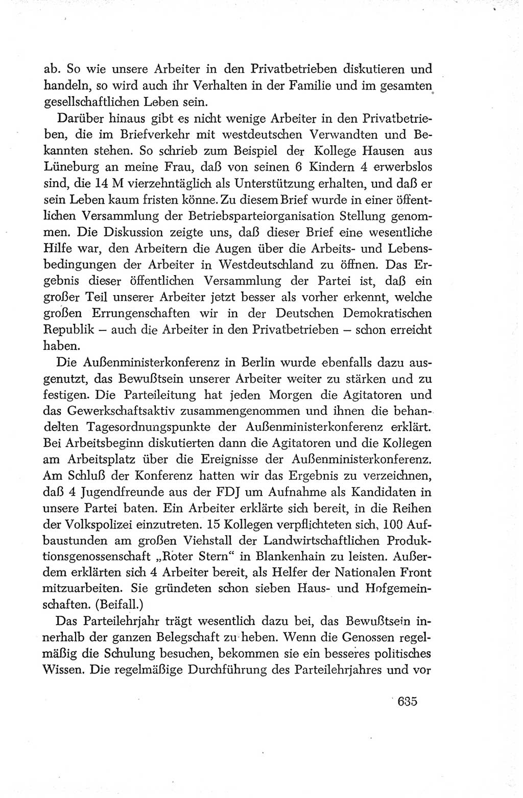 Protokoll der Verhandlungen des Ⅳ. Parteitages der Sozialistischen Einheitspartei Deutschlands (SED) [Deutsche Demokratische Republik (DDR)] 1954, Seite 635