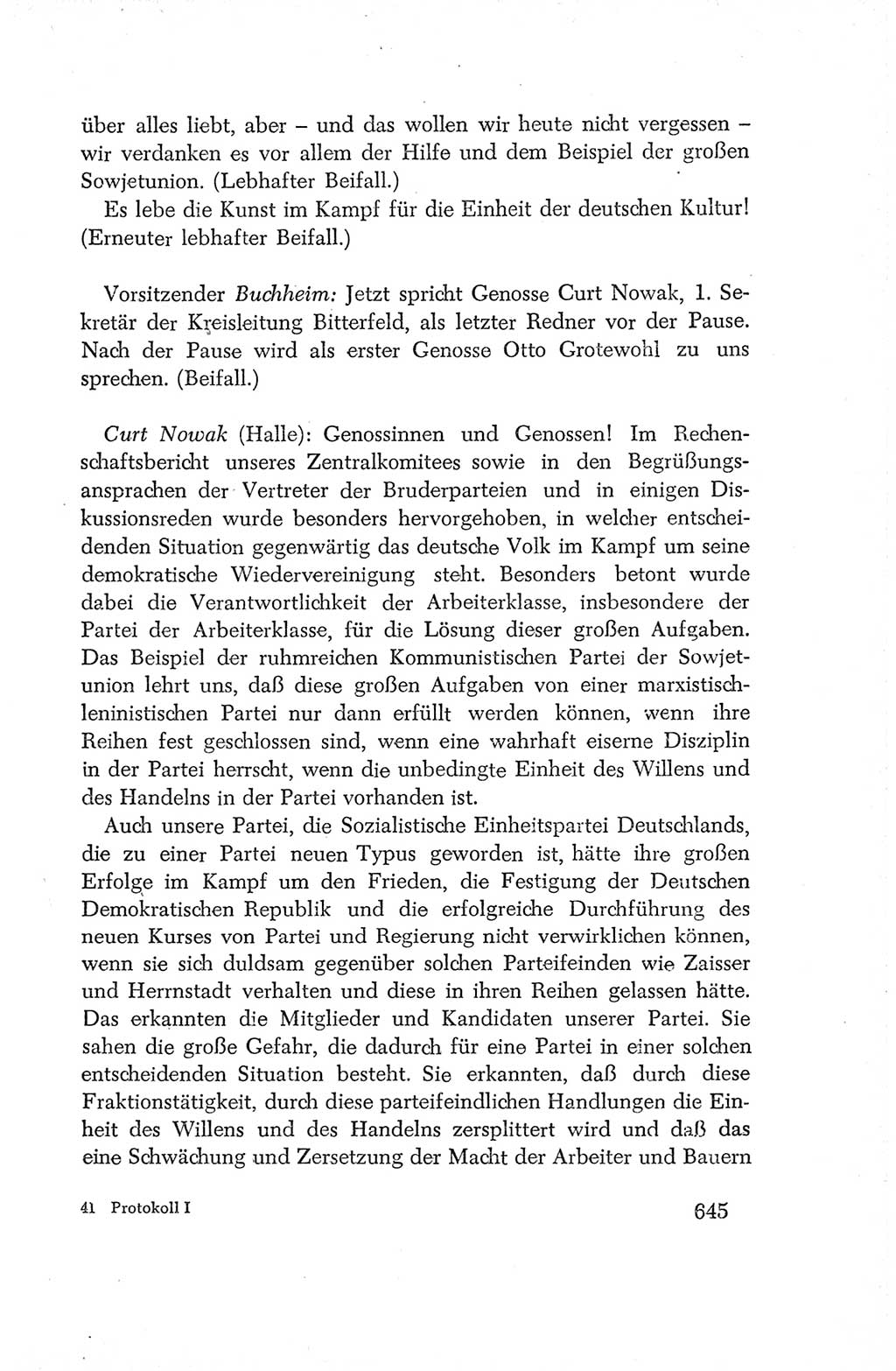 Protokoll der Verhandlungen des Ⅳ. Parteitages der Sozialistischen Einheitspartei Deutschlands (SED) [Deutsche Demokratische Republik (DDR)] 1954, Seite 645
