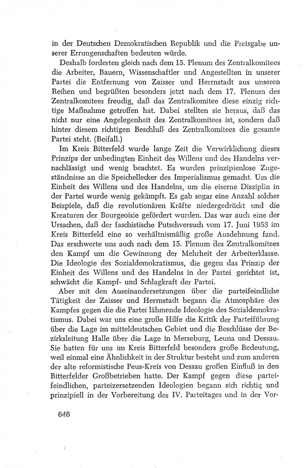 Protokoll der Verhandlungen des Ⅳ. Parteitages der Sozialistischen Einheitspartei Deutschlands (SED) [Deutsche Demokratische Republik (DDR)] 1954, Seite 646