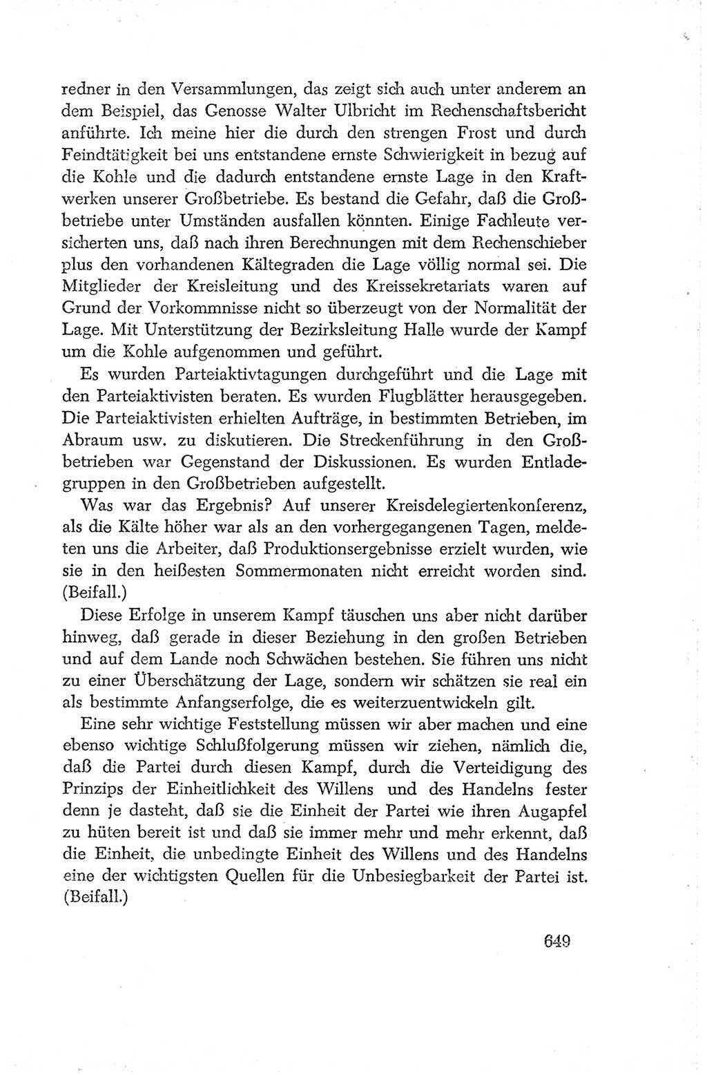 Protokoll der Verhandlungen des Ⅳ. Parteitages der Sozialistischen Einheitspartei Deutschlands (SED) [Deutsche Demokratische Republik (DDR)] 1954, Seite 649