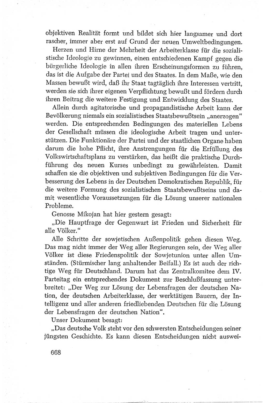 Protokoll der Verhandlungen des Ⅳ. Parteitages der Sozialistischen Einheitspartei Deutschlands (SED) [Deutsche Demokratische Republik (DDR)] 1954, Seite 668