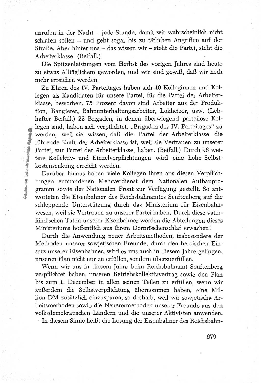 Protokoll der Verhandlungen des Ⅳ. Parteitages der Sozialistischen Einheitspartei Deutschlands (SED) [Deutsche Demokratische Republik (DDR)] 1954, Seite 679