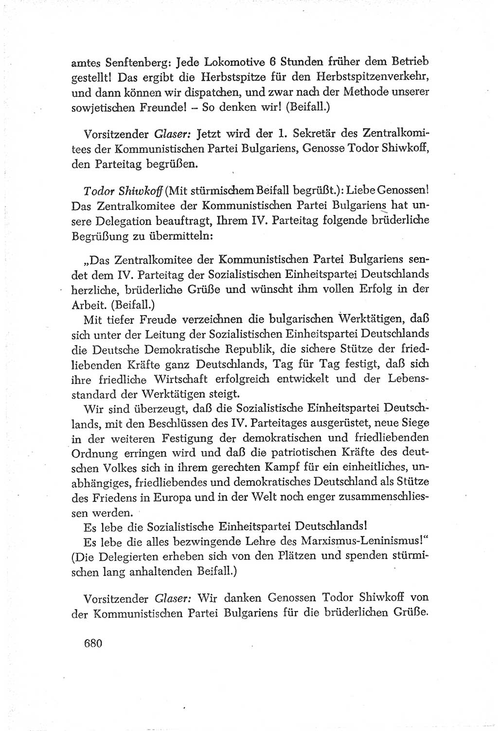 Protokoll der Verhandlungen des Ⅳ. Parteitages der Sozialistischen Einheitspartei Deutschlands (SED) [Deutsche Demokratische Republik (DDR)] 1954, Seite 680