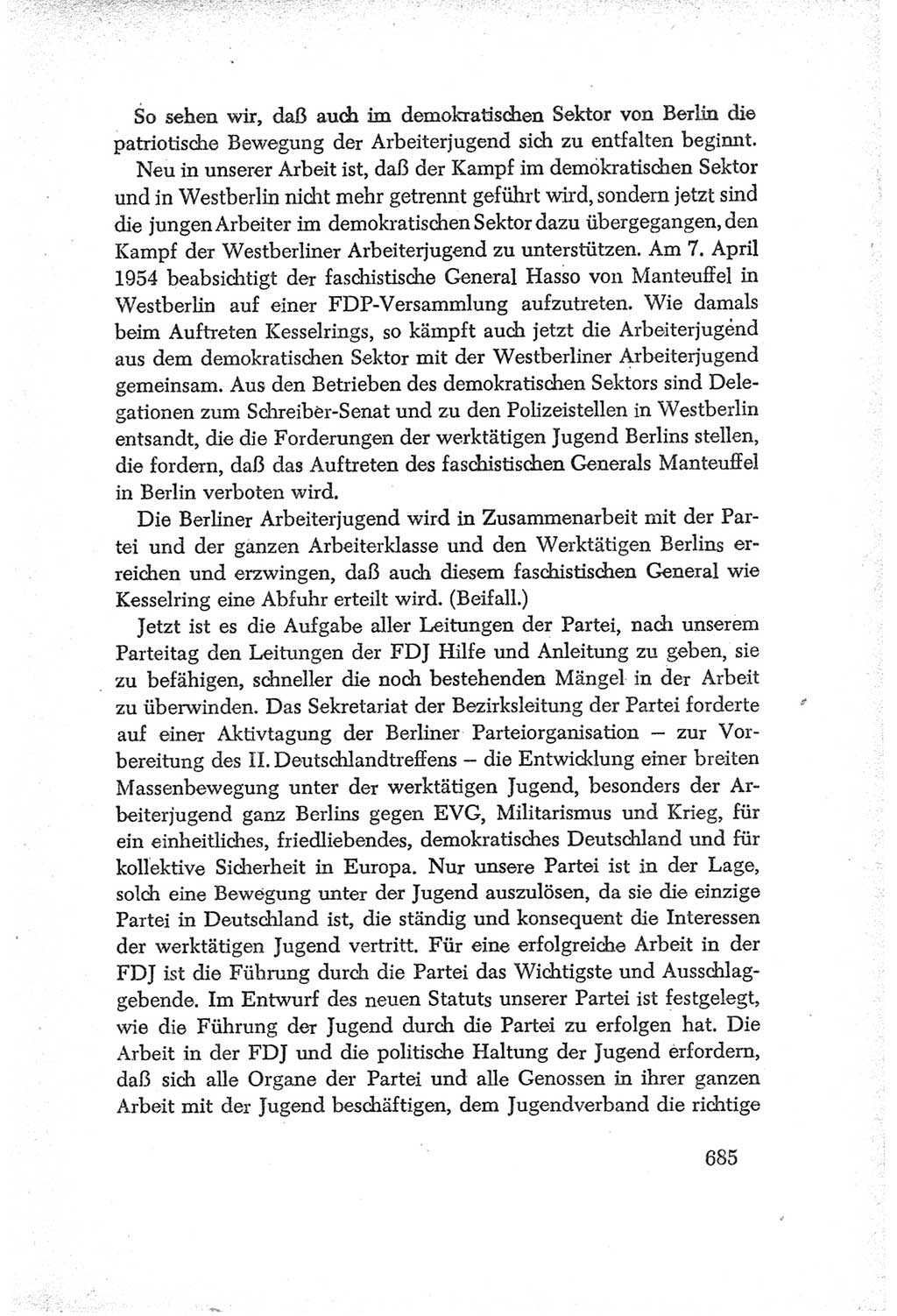 Protokoll der Verhandlungen des Ⅳ. Parteitages der Sozialistischen Einheitspartei Deutschlands (SED) [Deutsche Demokratische Republik (DDR)] 1954, Seite 685