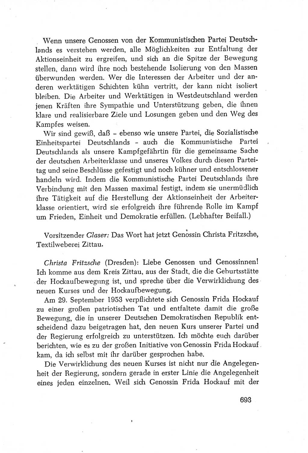 Protokoll der Verhandlungen des Ⅳ. Parteitages der Sozialistischen Einheitspartei Deutschlands (SED) [Deutsche Demokratische Republik (DDR)] 1954, Seite 693