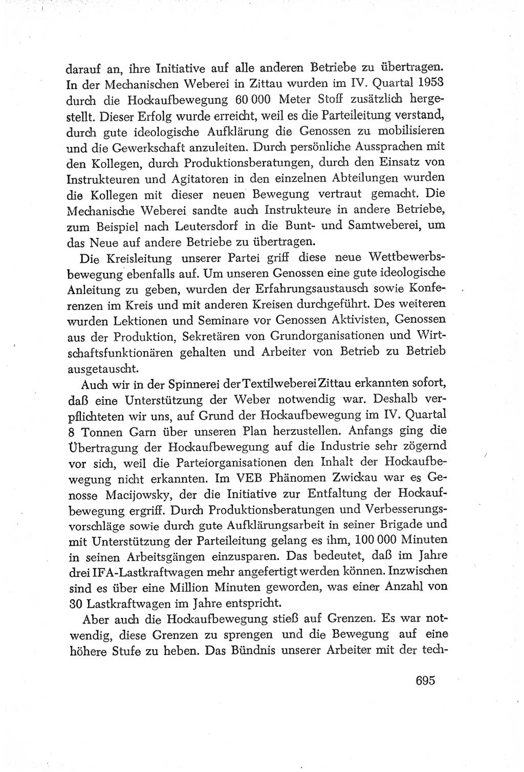 Protokoll der Verhandlungen des Ⅳ. Parteitages der Sozialistischen Einheitspartei Deutschlands (SED) [Deutsche Demokratische Republik (DDR)] 1954, Seite 695