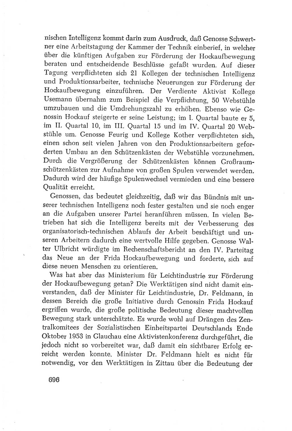 Protokoll der Verhandlungen des Ⅳ. Parteitages der Sozialistischen Einheitspartei Deutschlands (SED) [Deutsche Demokratische Republik (DDR)] 1954, Seite 696