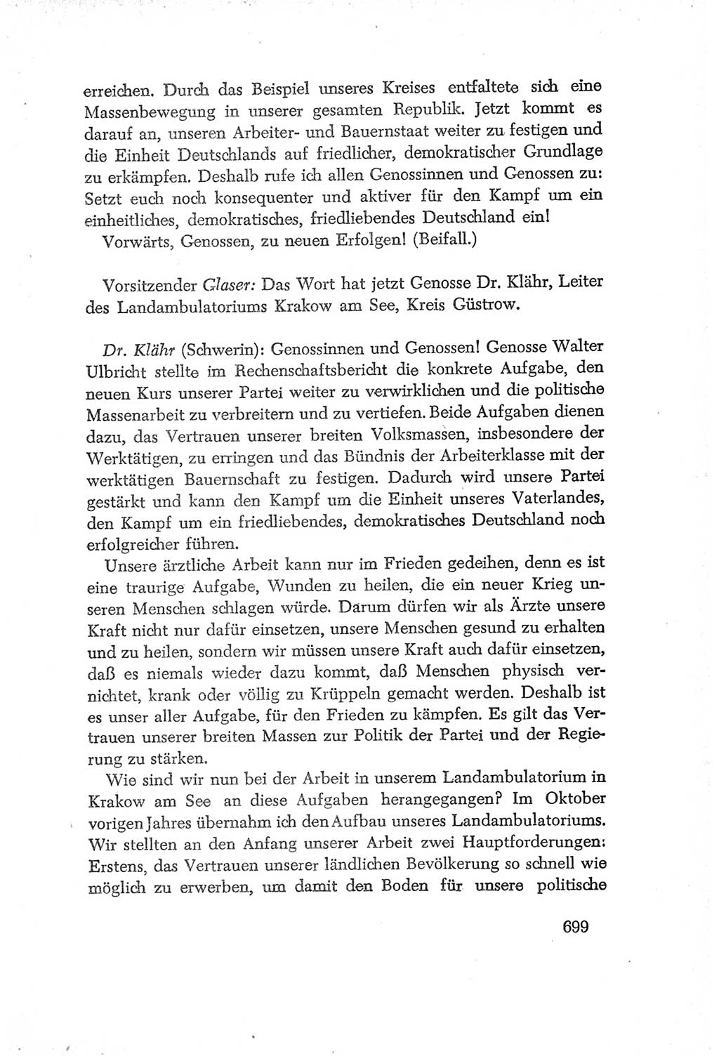 Protokoll der Verhandlungen des Ⅳ. Parteitages der Sozialistischen Einheitspartei Deutschlands (SED) [Deutsche Demokratische Republik (DDR)] 1954, Seite 699