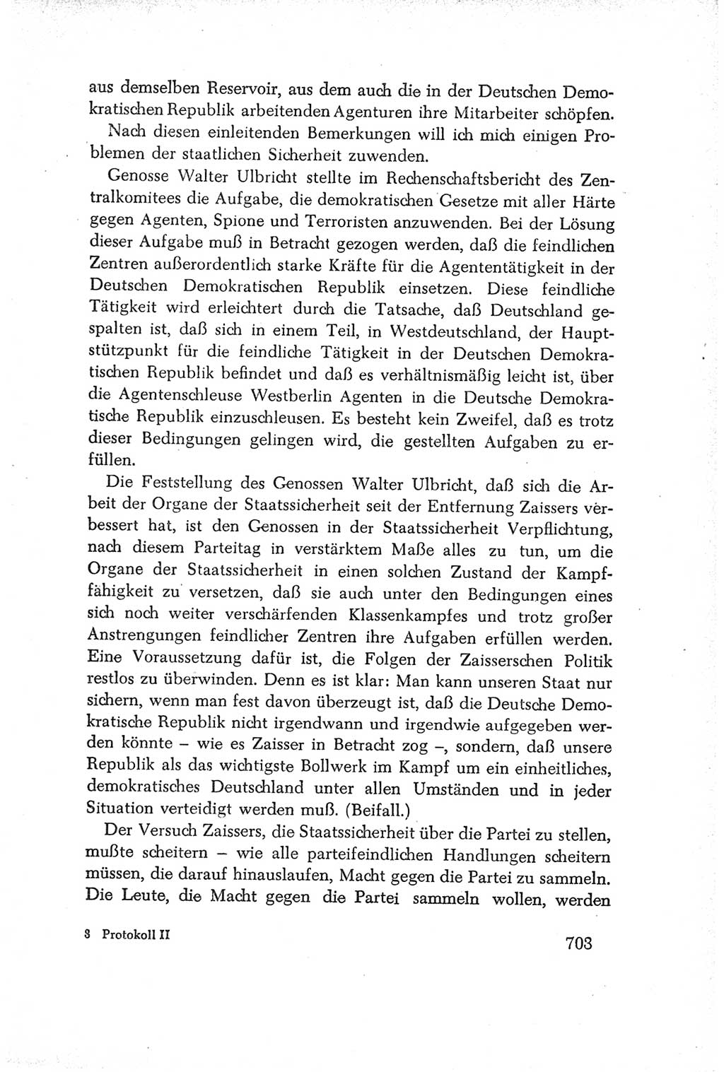 Protokoll der Verhandlungen des Ⅳ. Parteitages der Sozialistischen Einheitspartei Deutschlands (SED) [Deutsche Demokratische Republik (DDR)] 1954, Seite 703