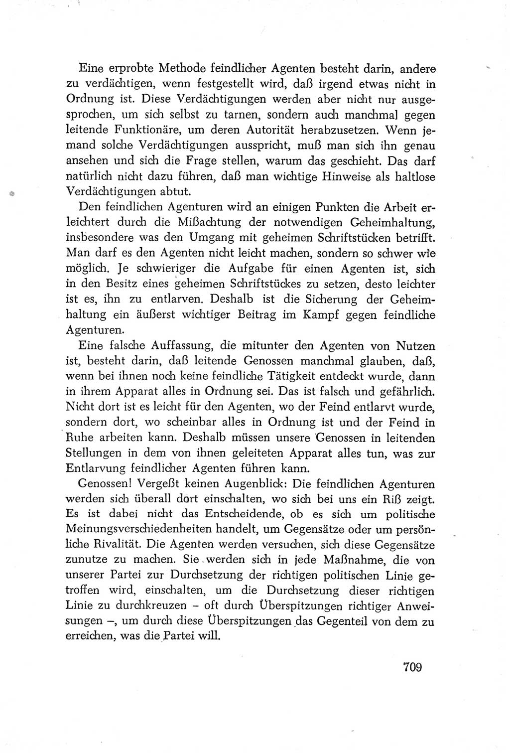 Protokoll der Verhandlungen des Ⅳ. Parteitages der Sozialistischen Einheitspartei Deutschlands (SED) [Deutsche Demokratische Republik (DDR)] 1954, Seite 709