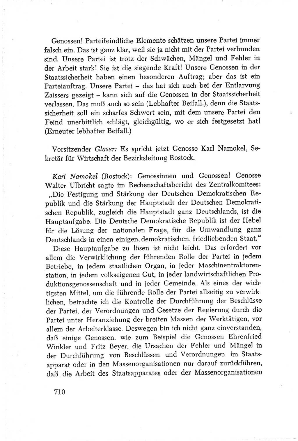 Protokoll der Verhandlungen des Ⅳ. Parteitages der Sozialistischen Einheitspartei Deutschlands (SED) [Deutsche Demokratische Republik (DDR)] 1954, Seite 710