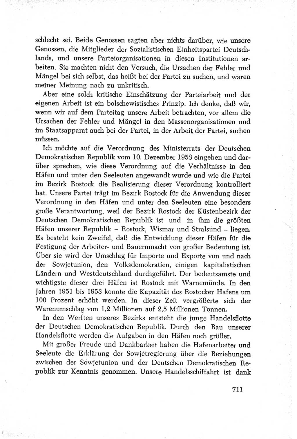 Protokoll der Verhandlungen des Ⅳ. Parteitages der Sozialistischen Einheitspartei Deutschlands (SED) [Deutsche Demokratische Republik (DDR)] 1954, Seite 711