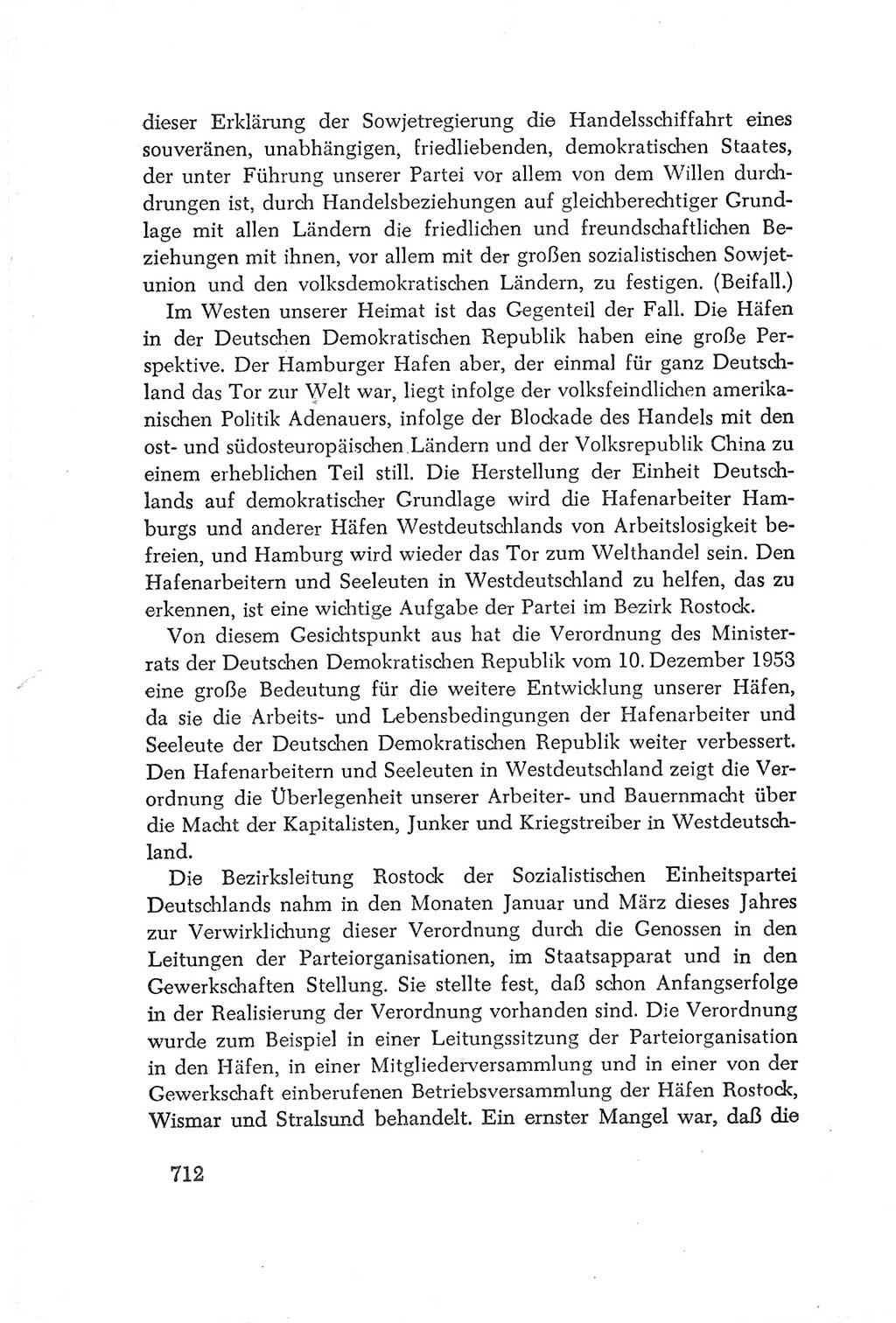 Protokoll der Verhandlungen des Ⅳ. Parteitages der Sozialistischen Einheitspartei Deutschlands (SED) [Deutsche Demokratische Republik (DDR)] 1954, Seite 712