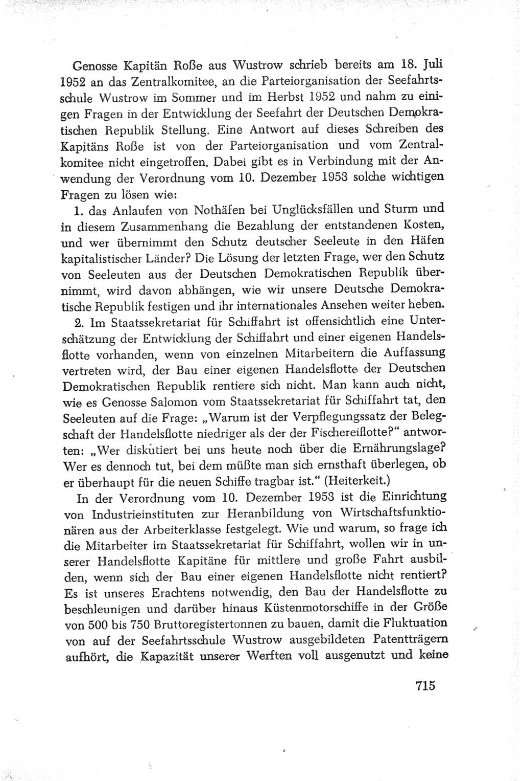 Protokoll der Verhandlungen des Ⅳ. Parteitages der Sozialistischen Einheitspartei Deutschlands (SED) [Deutsche Demokratische Republik (DDR)] 1954, Seite 715