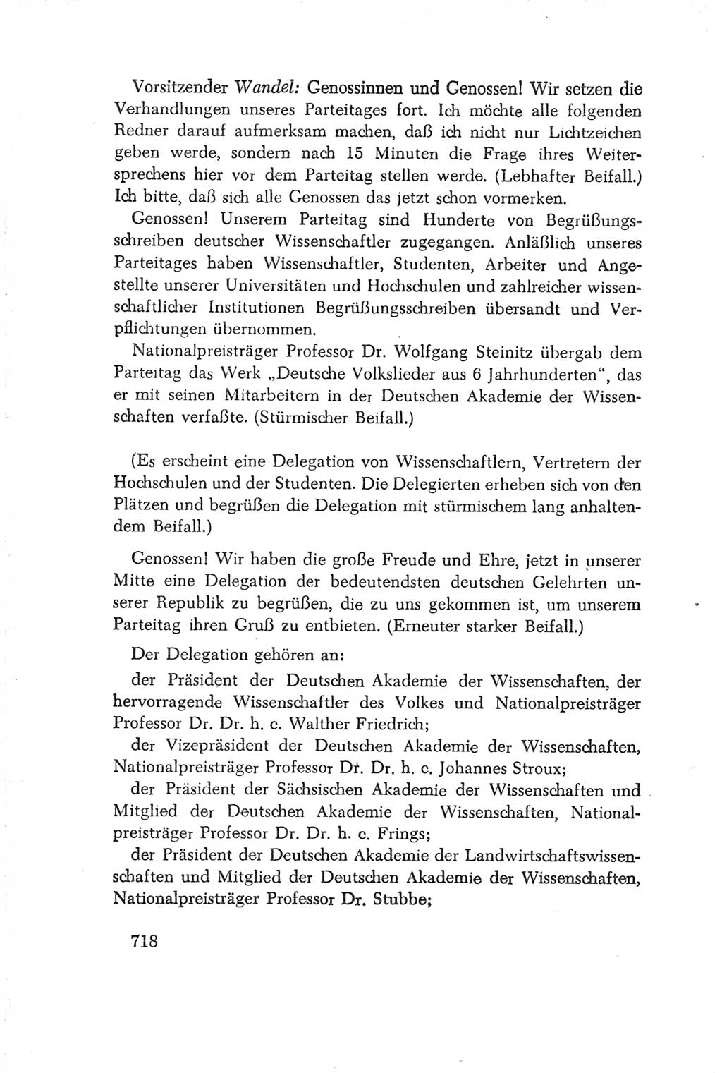 Protokoll der Verhandlungen des Ⅳ. Parteitages der Sozialistischen Einheitspartei Deutschlands (SED) [Deutsche Demokratische Republik (DDR)] 1954, Seite 718