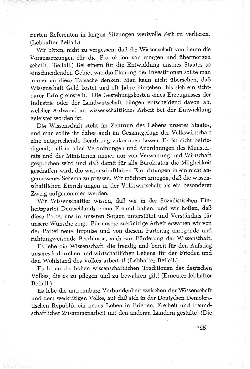 Protokoll der Verhandlungen des Ⅳ. Parteitages der Sozialistischen Einheitspartei Deutschlands (SED) [Deutsche Demokratische Republik (DDR)] 1954, Seite 725