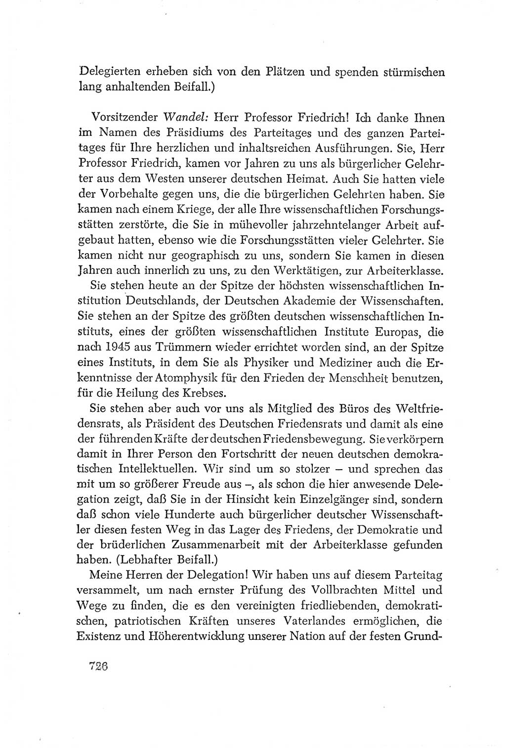 Protokoll der Verhandlungen des Ⅳ. Parteitages der Sozialistischen Einheitspartei Deutschlands (SED) [Deutsche Demokratische Republik (DDR)] 1954, Seite 726