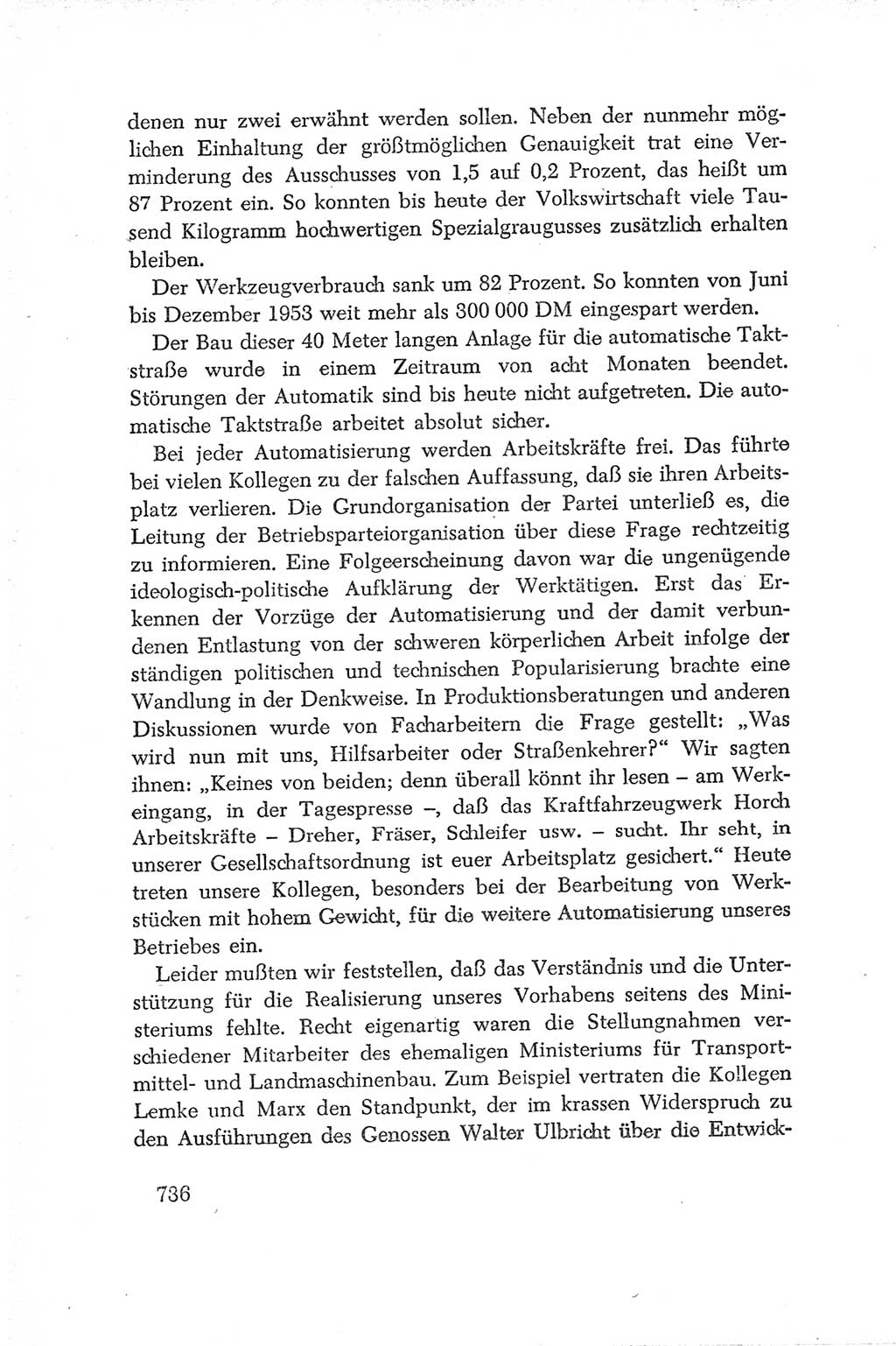 Protokoll der Verhandlungen des Ⅳ. Parteitages der Sozialistischen Einheitspartei Deutschlands (SED) [Deutsche Demokratische Republik (DDR)] 1954, Seite 736
