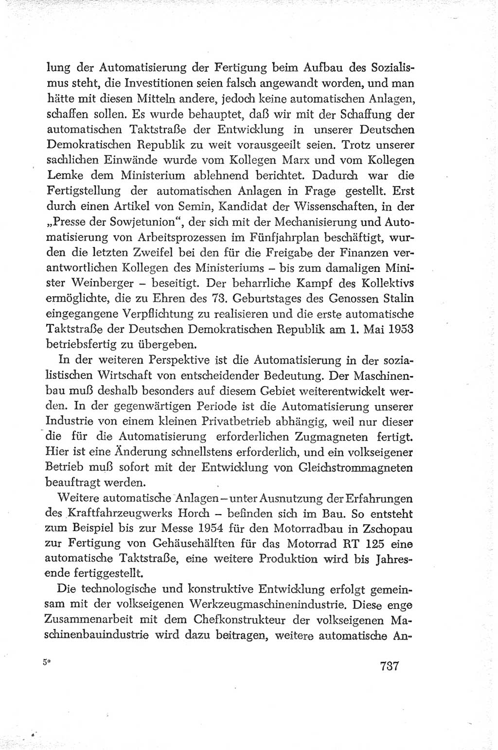Protokoll der Verhandlungen des Ⅳ. Parteitages der Sozialistischen Einheitspartei Deutschlands (SED) [Deutsche Demokratische Republik (DDR)] 1954, Seite 737