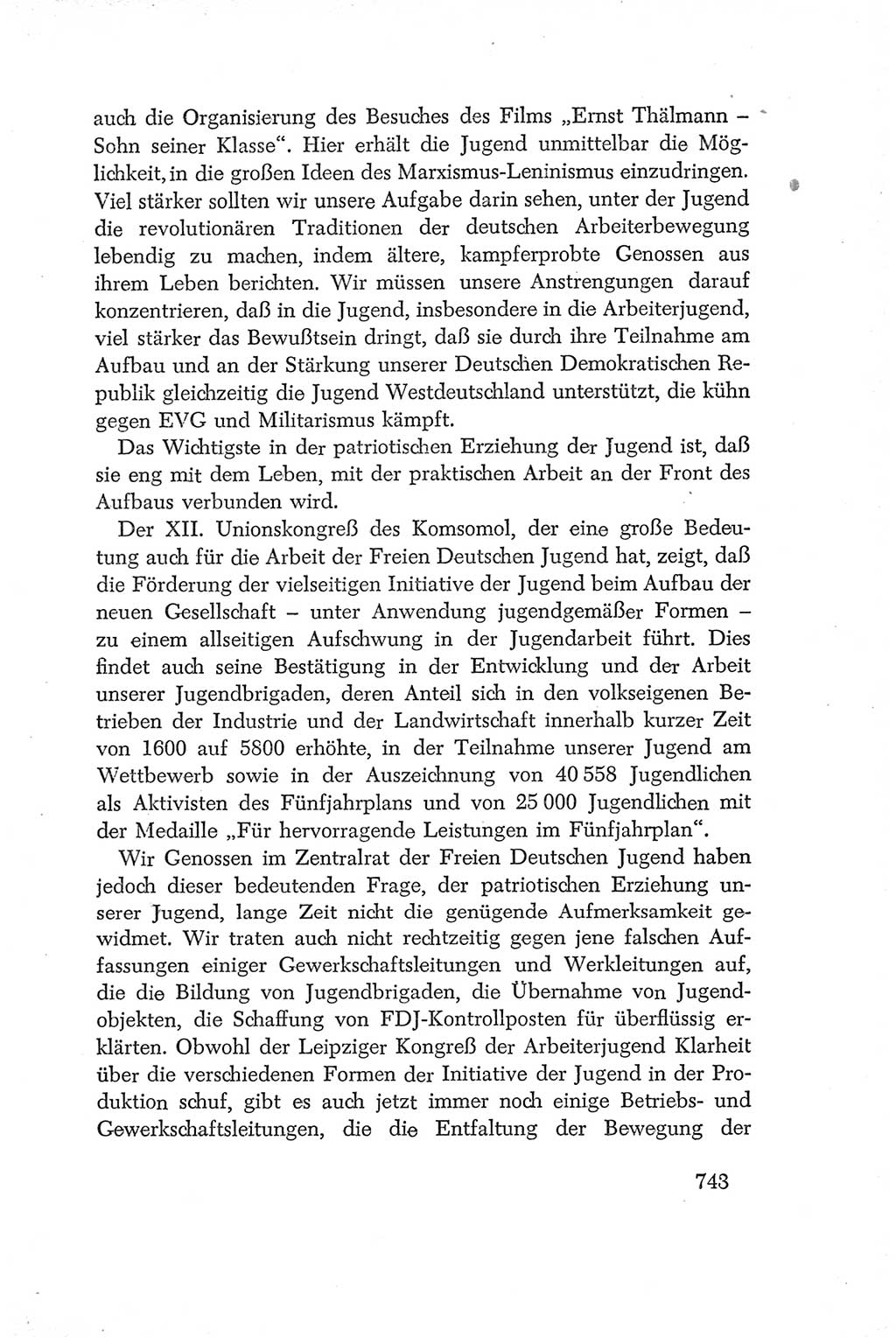 Protokoll der Verhandlungen des Ⅳ. Parteitages der Sozialistischen Einheitspartei Deutschlands (SED) [Deutsche Demokratische Republik (DDR)] 1954, Seite 743