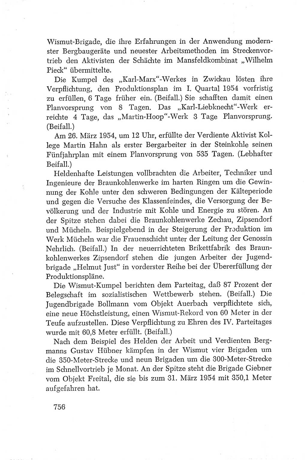 Protokoll der Verhandlungen des Ⅳ. Parteitages der Sozialistischen Einheitspartei Deutschlands (SED) [Deutsche Demokratische Republik (DDR)] 1954, Seite 756