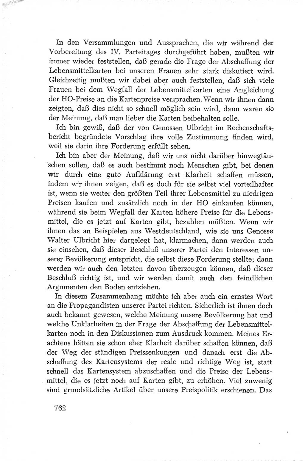 Protokoll der Verhandlungen des Ⅳ. Parteitages der Sozialistischen Einheitspartei Deutschlands (SED) [Deutsche Demokratische Republik (DDR)] 1954, Seite 762