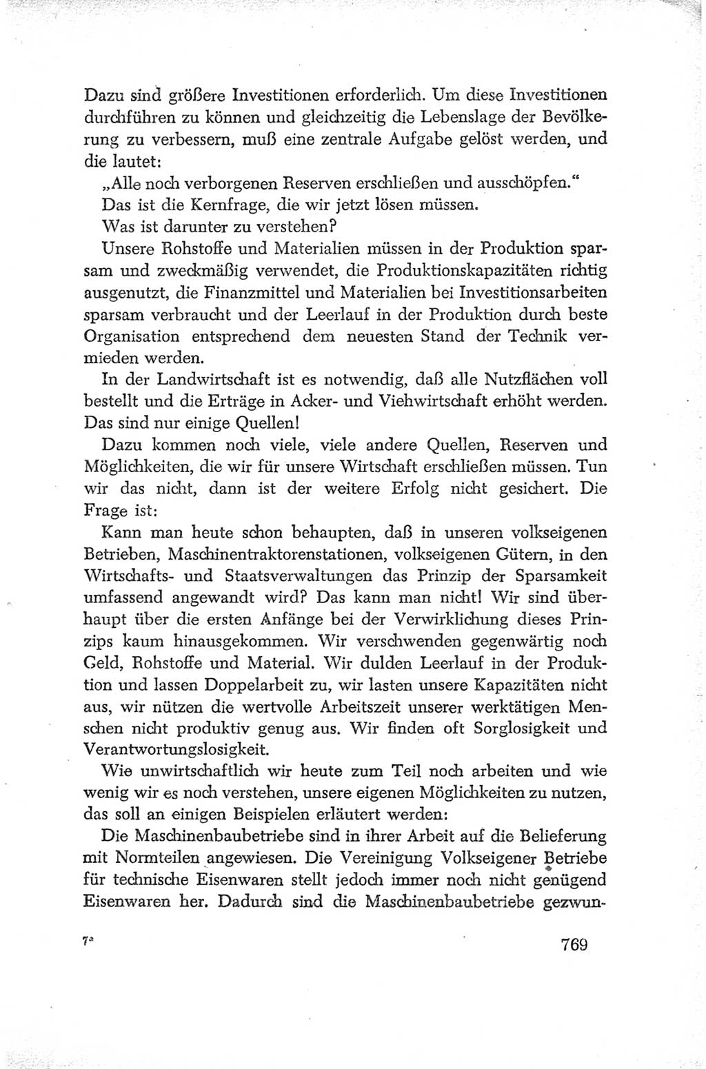 Protokoll der Verhandlungen des Ⅳ. Parteitages der Sozialistischen Einheitspartei Deutschlands (SED) [Deutsche Demokratische Republik (DDR)] 1954, Seite 769