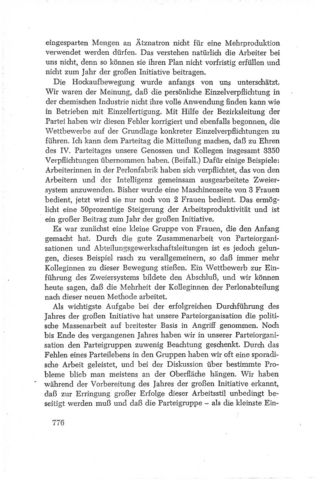 Protokoll der Verhandlungen des Ⅳ. Parteitages der Sozialistischen Einheitspartei Deutschlands (SED) [Deutsche Demokratische Republik (DDR)] 1954, Seite 776