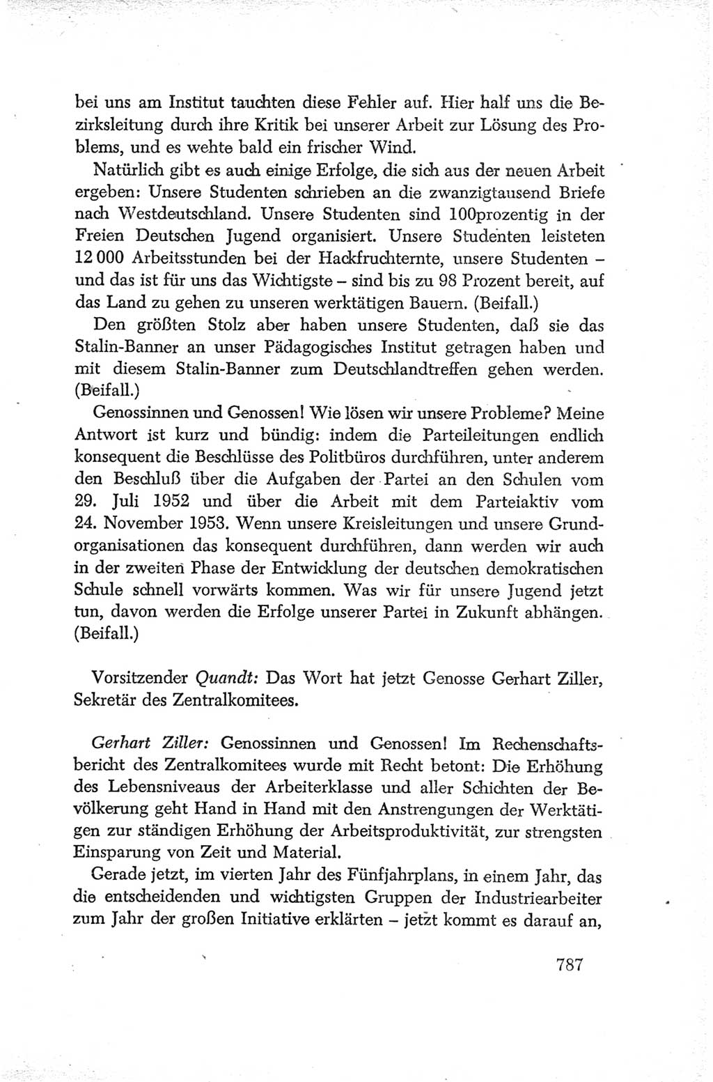 Protokoll der Verhandlungen des Ⅳ. Parteitages der Sozialistischen Einheitspartei Deutschlands (SED) [Deutsche Demokratische Republik (DDR)] 1954, Seite 787