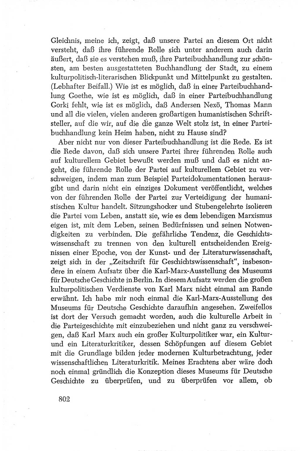 Protokoll der Verhandlungen des Ⅳ. Parteitages der Sozialistischen Einheitspartei Deutschlands (SED) [Deutsche Demokratische Republik (DDR)] 1954, Seite 802