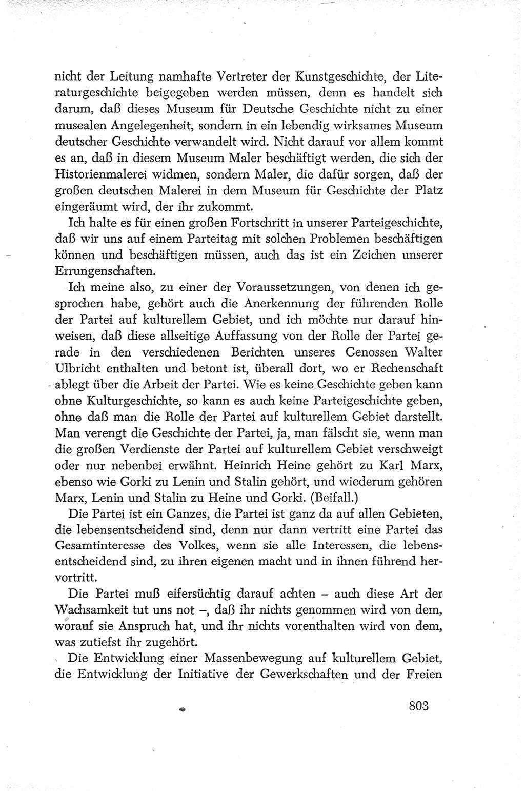 Protokoll der Verhandlungen des Ⅳ. Parteitages der Sozialistischen Einheitspartei Deutschlands (SED) [Deutsche Demokratische Republik (DDR)] 1954, Seite 803