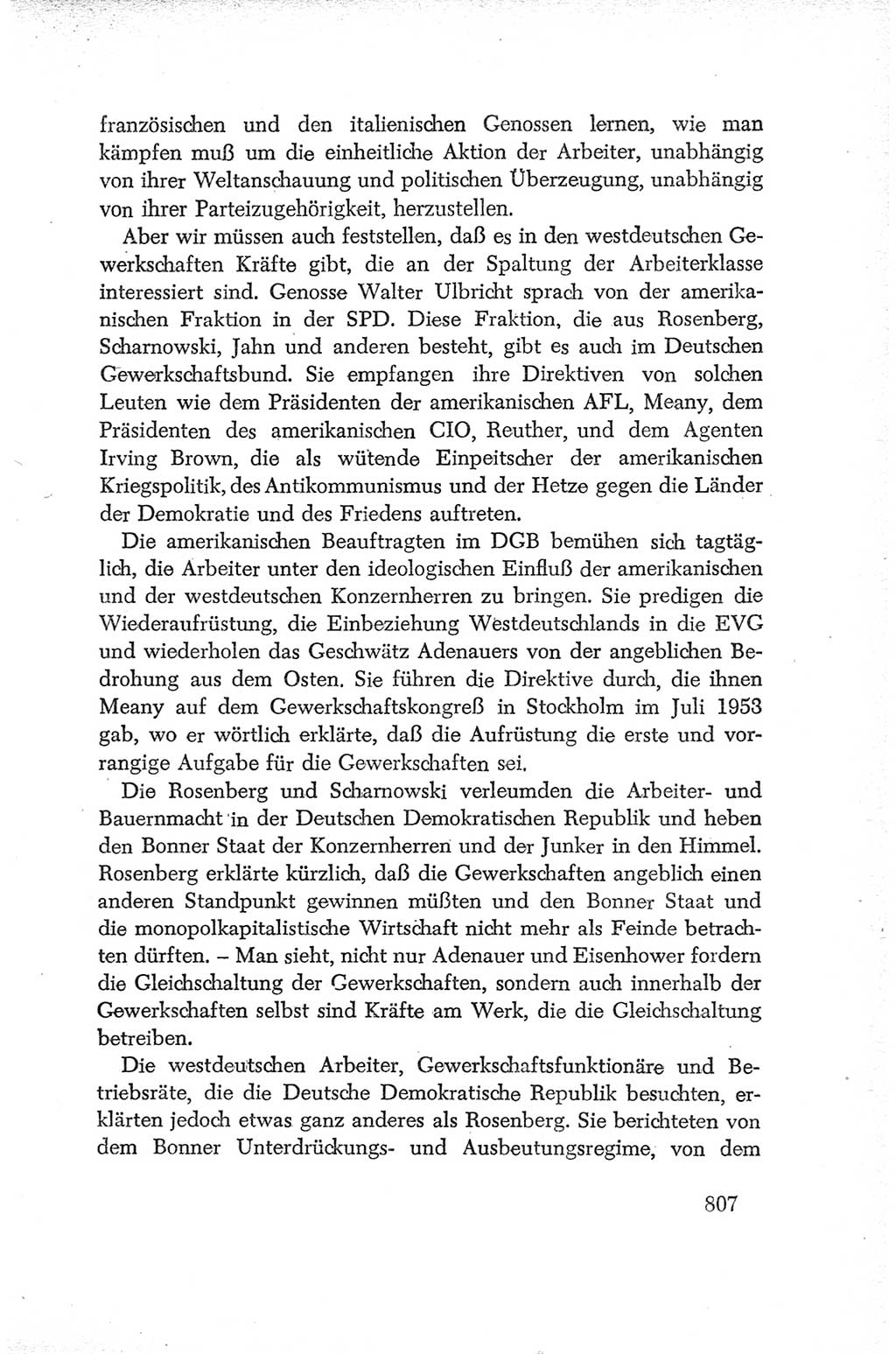 Protokoll der Verhandlungen des Ⅳ. Parteitages der Sozialistischen Einheitspartei Deutschlands (SED) [Deutsche Demokratische Republik (DDR)] 1954, Seite 807