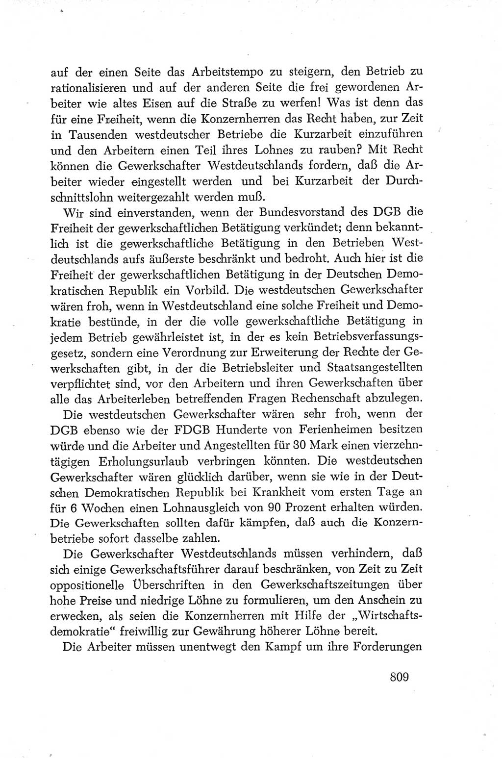 Protokoll der Verhandlungen des Ⅳ. Parteitages der Sozialistischen Einheitspartei Deutschlands (SED) [Deutsche Demokratische Republik (DDR)] 1954, Seite 809