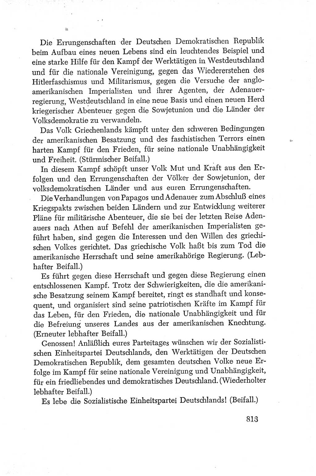 Protokoll der Verhandlungen des Ⅳ. Parteitages der Sozialistischen Einheitspartei Deutschlands (SED) [Deutsche Demokratische Republik (DDR)] 1954, Seite 813