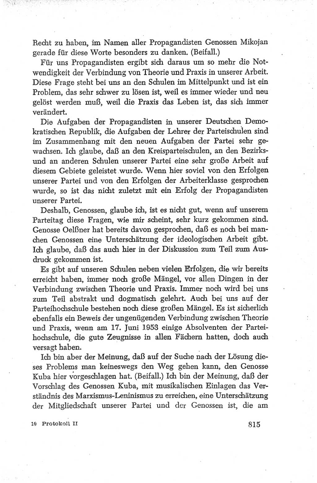 Protokoll der Verhandlungen des Ⅳ. Parteitages der Sozialistischen Einheitspartei Deutschlands (SED) [Deutsche Demokratische Republik (DDR)] 1954, Seite 815