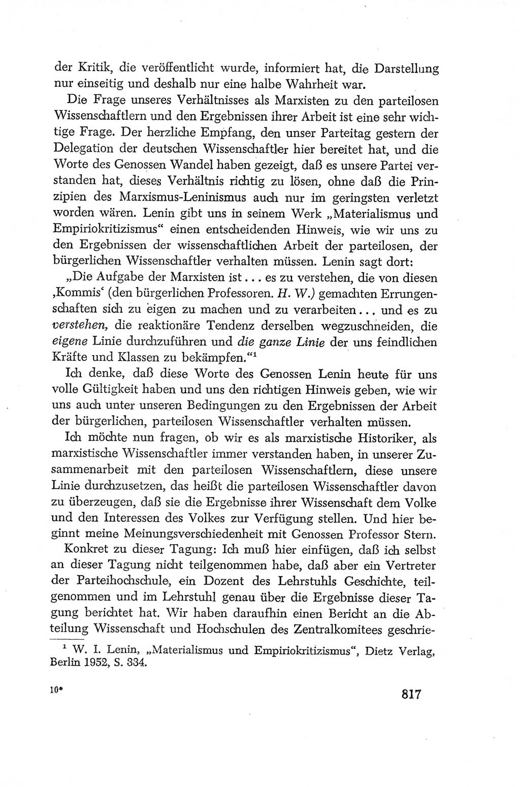 Protokoll der Verhandlungen des Ⅳ. Parteitages der Sozialistischen Einheitspartei Deutschlands (SED) [Deutsche Demokratische Republik (DDR)] 1954, Seite 817