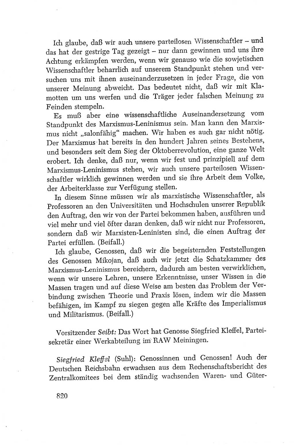 Protokoll der Verhandlungen des Ⅳ. Parteitages der Sozialistischen Einheitspartei Deutschlands (SED) [Deutsche Demokratische Republik (DDR)] 1954, Seite 820