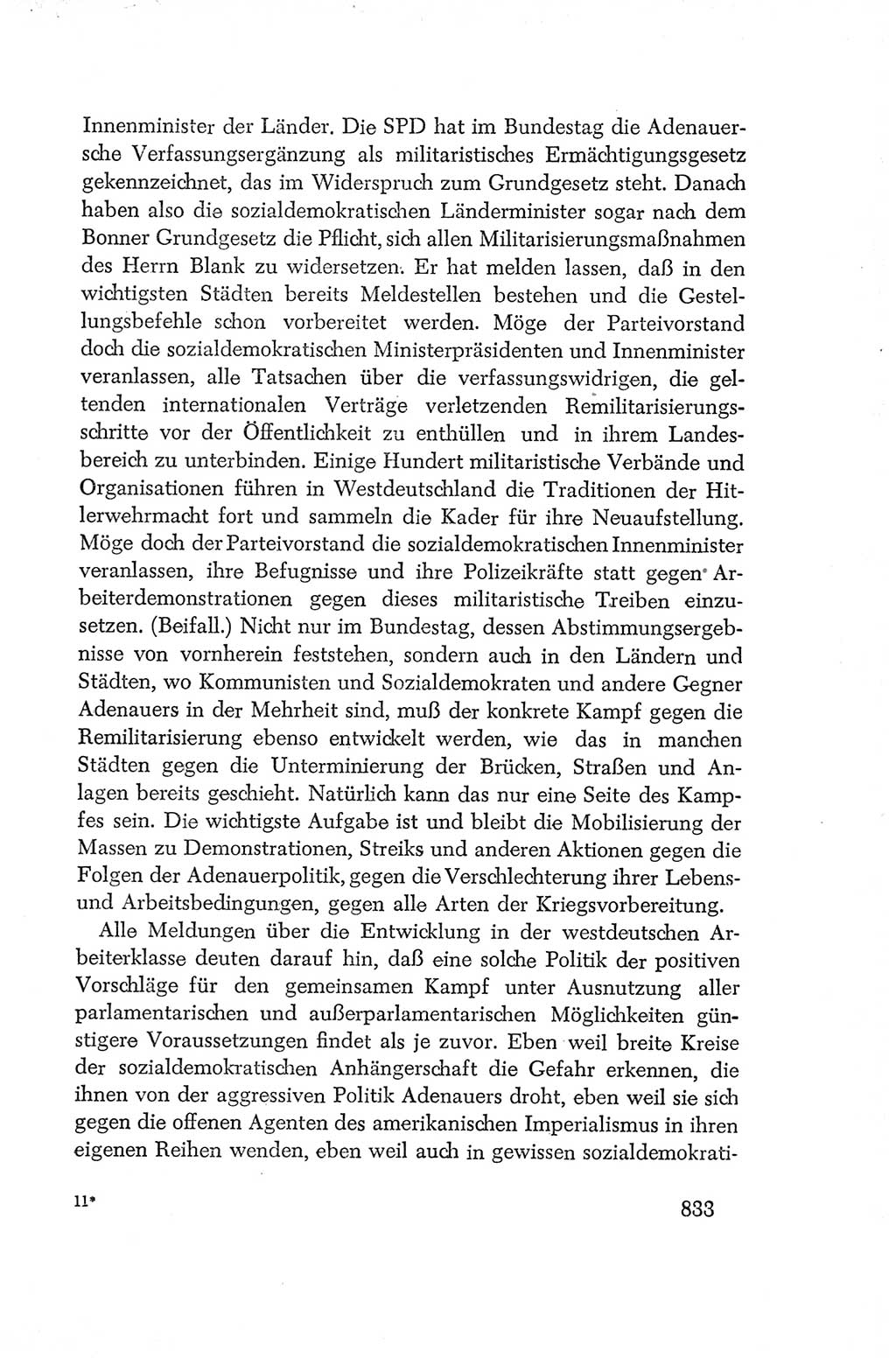 Protokoll der Verhandlungen des Ⅳ. Parteitages der Sozialistischen Einheitspartei Deutschlands (SED) [Deutsche Demokratische Republik (DDR)] 1954, Seite 833