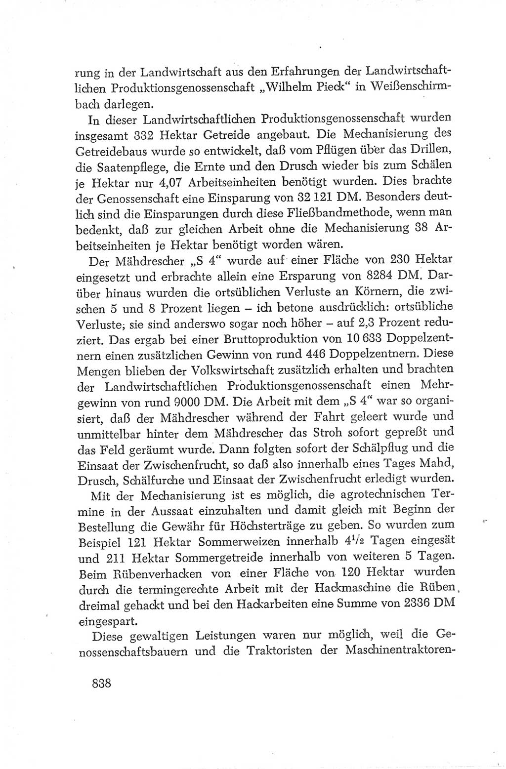 Protokoll der Verhandlungen des Ⅳ. Parteitages der Sozialistischen Einheitspartei Deutschlands (SED) [Deutsche Demokratische Republik (DDR)] 1954, Seite 838