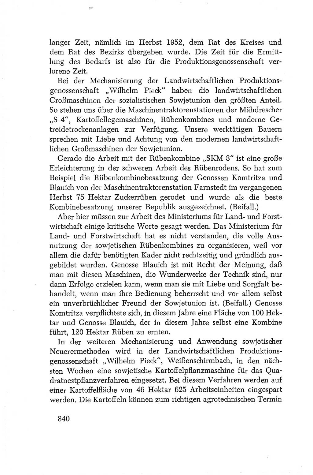 Protokoll der Verhandlungen des Ⅳ. Parteitages der Sozialistischen Einheitspartei Deutschlands (SED) [Deutsche Demokratische Republik (DDR)] 1954, Seite 840