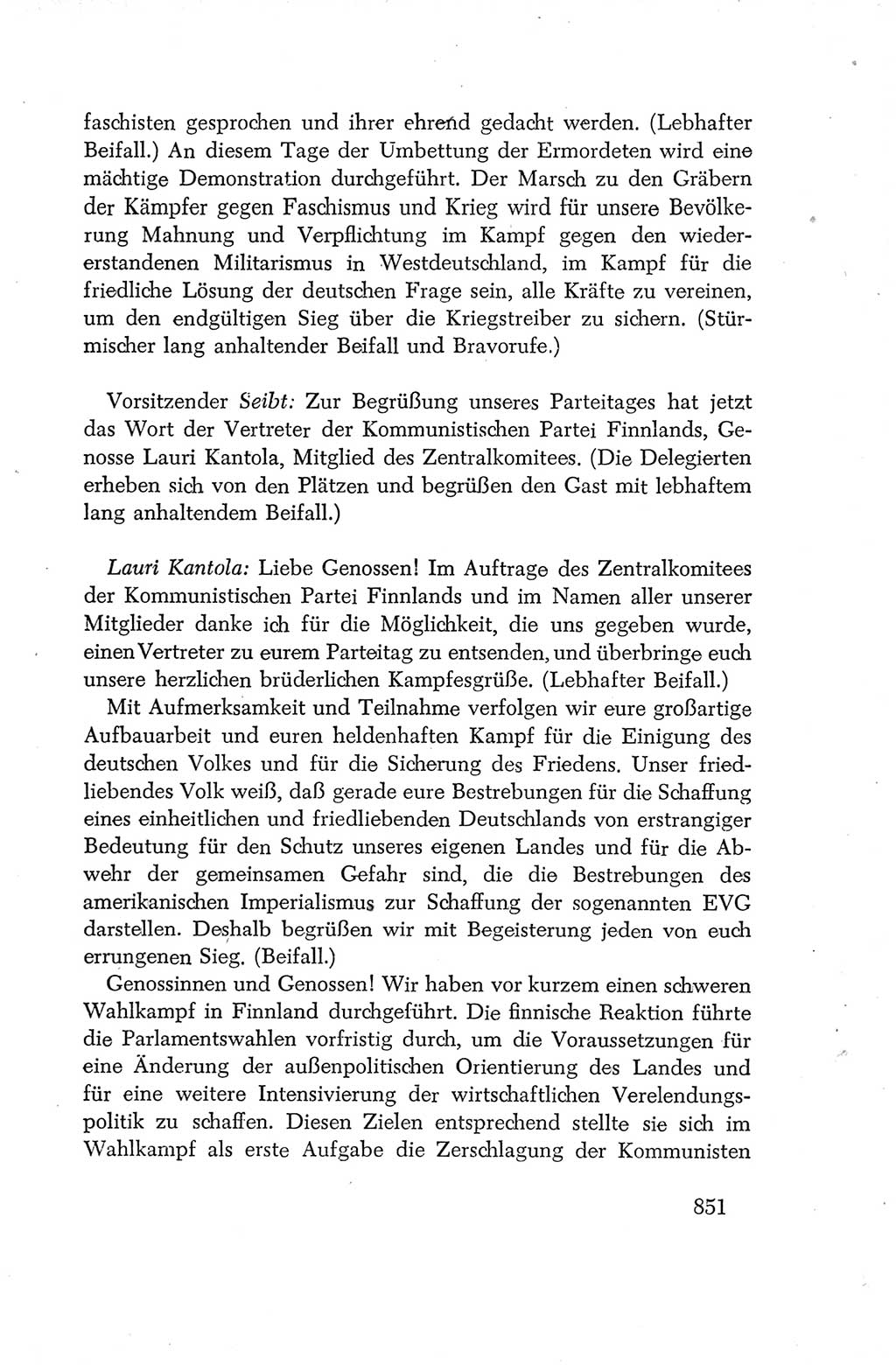 Protokoll der Verhandlungen des Ⅳ. Parteitages der Sozialistischen Einheitspartei Deutschlands (SED) [Deutsche Demokratische Republik (DDR)] 1954, Seite 851