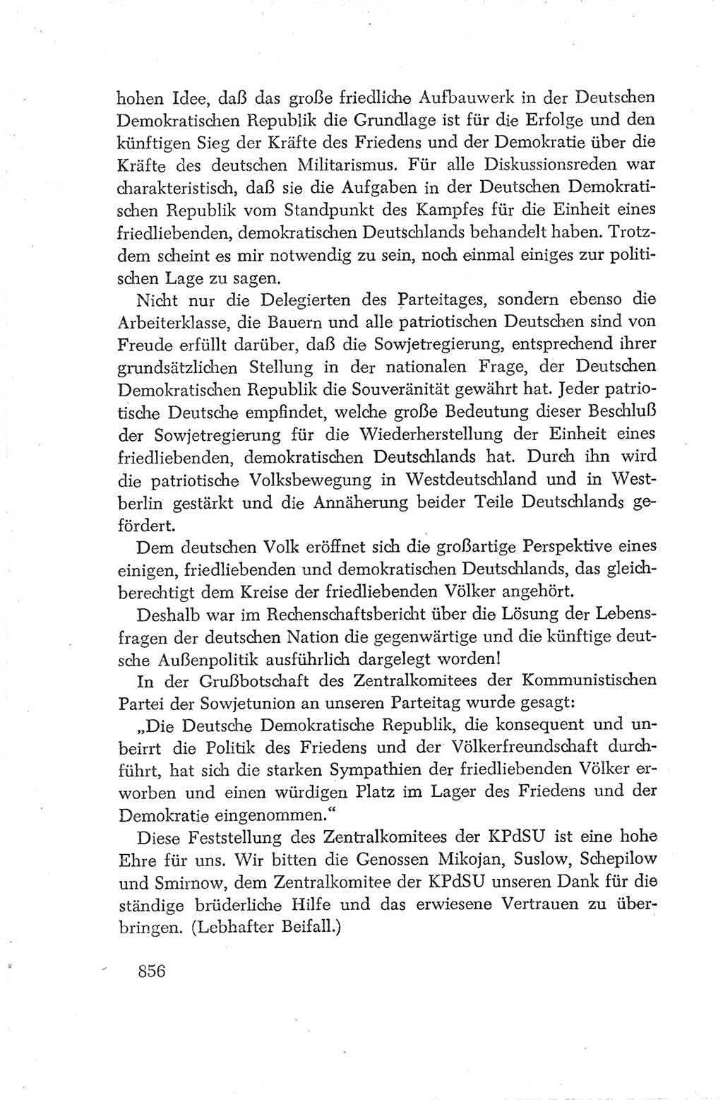 Protokoll der Verhandlungen des Ⅳ. Parteitages der Sozialistischen Einheitspartei Deutschlands (SED) [Deutsche Demokratische Republik (DDR)] 1954, Seite 856