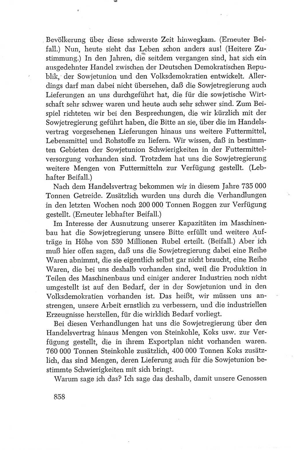 Protokoll der Verhandlungen des Ⅳ. Parteitages der Sozialistischen Einheitspartei Deutschlands (SED) [Deutsche Demokratische Republik (DDR)] 1954, Seite 858