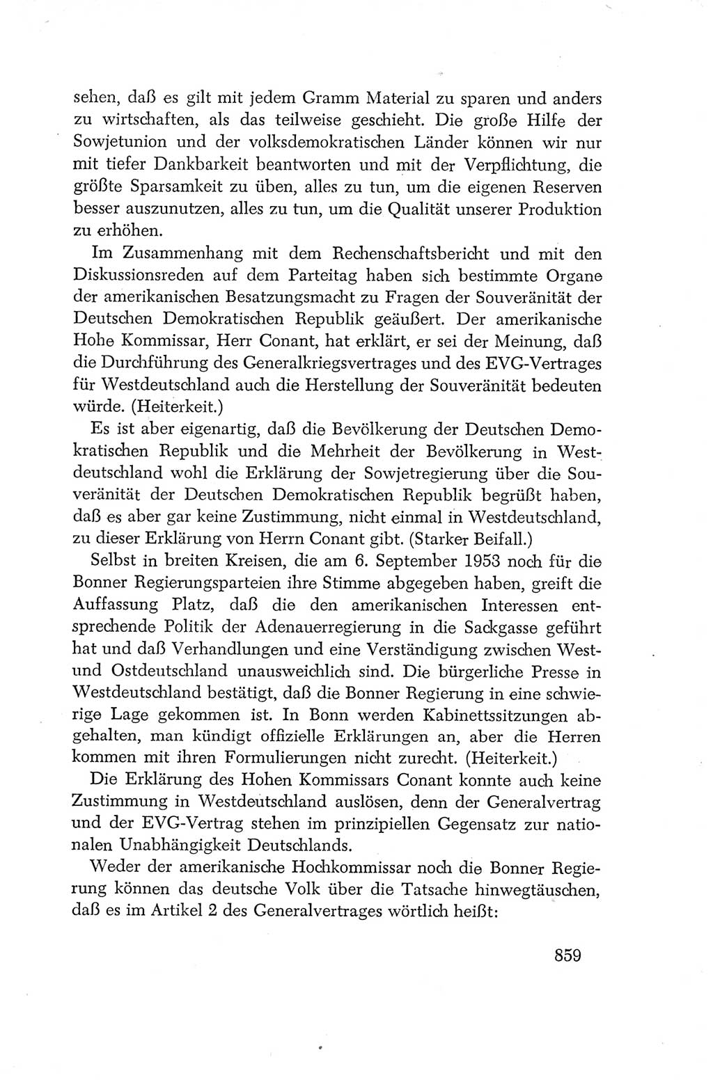 Protokoll der Verhandlungen des Ⅳ. Parteitages der Sozialistischen Einheitspartei Deutschlands (SED) [Deutsche Demokratische Republik (DDR)] 1954, Seite 859