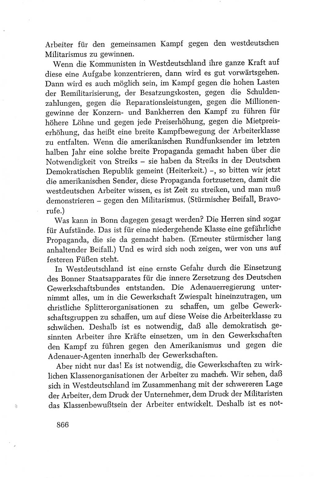 Protokoll der Verhandlungen des Ⅳ. Parteitages der Sozialistischen Einheitspartei Deutschlands (SED) [Deutsche Demokratische Republik (DDR)] 1954, Seite 866